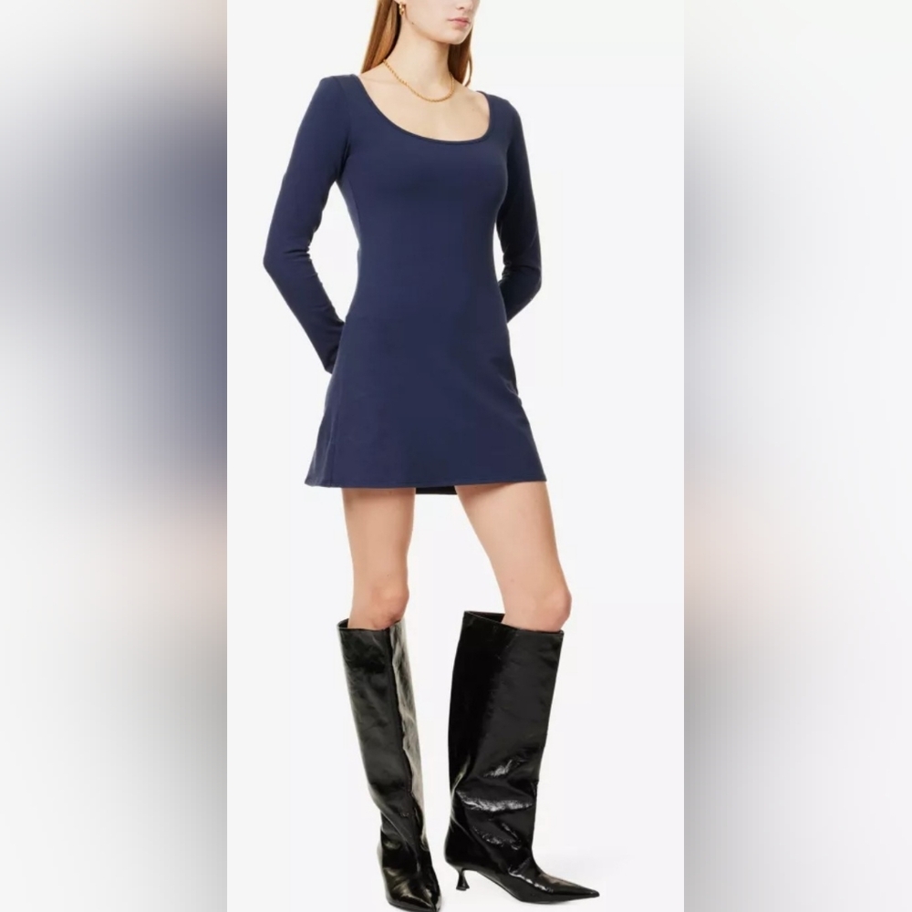 REFORMATION

Alfie Flared Stretch-Cotton Mini Dress.